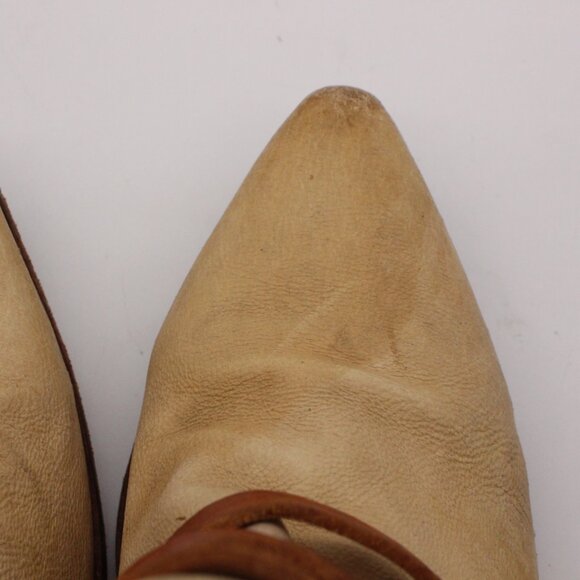 A.S. 98 Brown Tan Leather Women's Size EU 36 Pointed Toe 3 Strap Boots - Picture 11 of 12